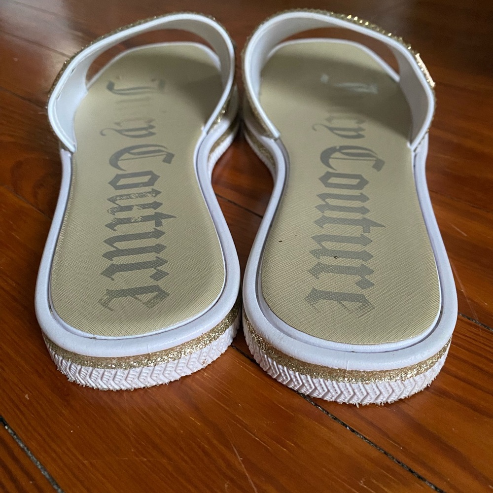 Gold Rhinestone Slide Sandals - Picture 5 of 5